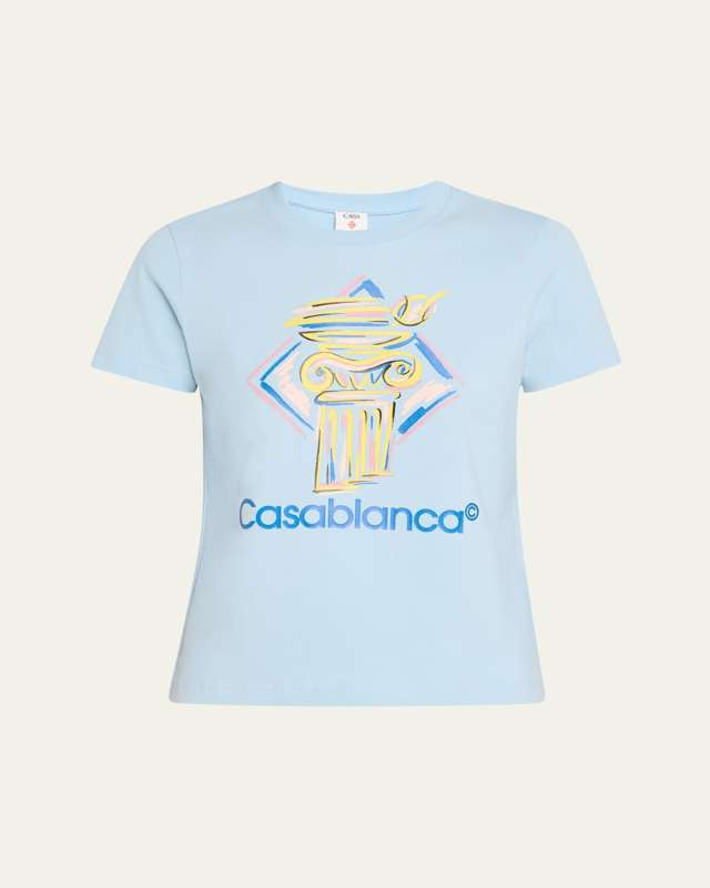 Diamond Column Printed Fitted T-Shirt